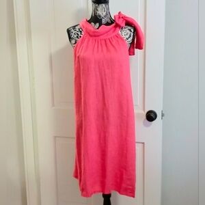 🆕️ 💞Bellambra💞 - Pink Linen Halter Tie Dress